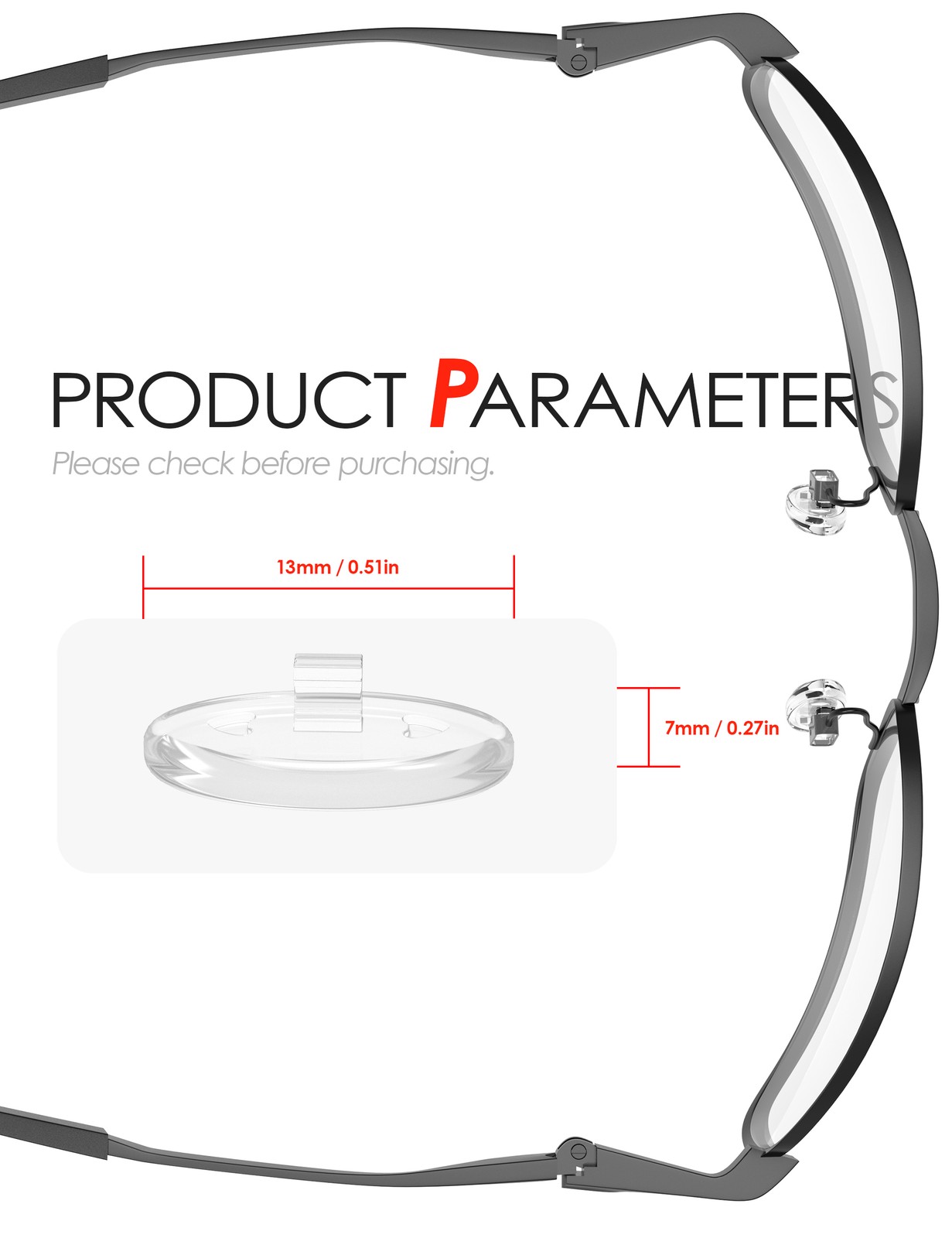 Clear Replacement Nose Pads Pieces for Oakley Bottle Rocket 4.0 OX3009 Sunglasse