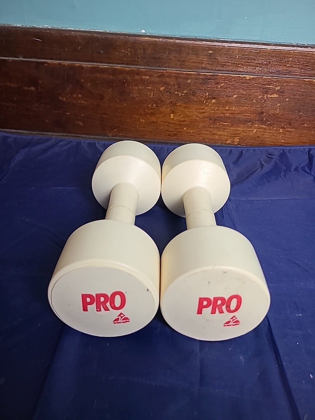 Vintage 1980's Triangle Pro 3 lb (6 Lbs Total) Dumbells-Lot Of 2 Plastic Covered