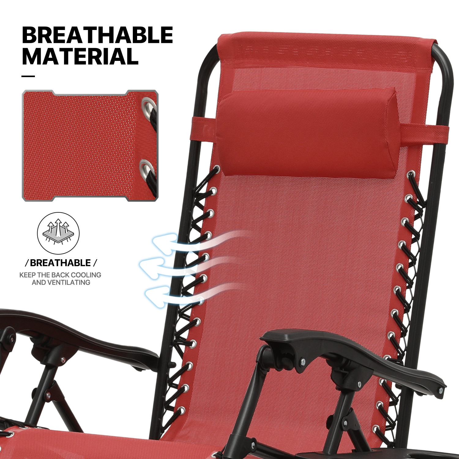 3 Pcs [ZERO GRAVITY CHAIR+PATIO TABLE SET] Foldable Recliner Beach Lounge Chaise