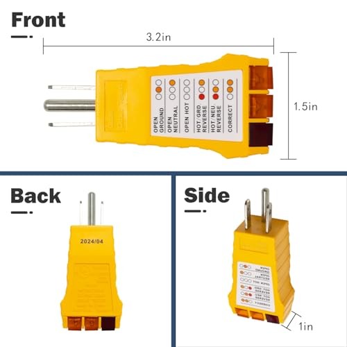 Outlet Tester with Electrical Receptacle Test,Socket Tester for North Yellow