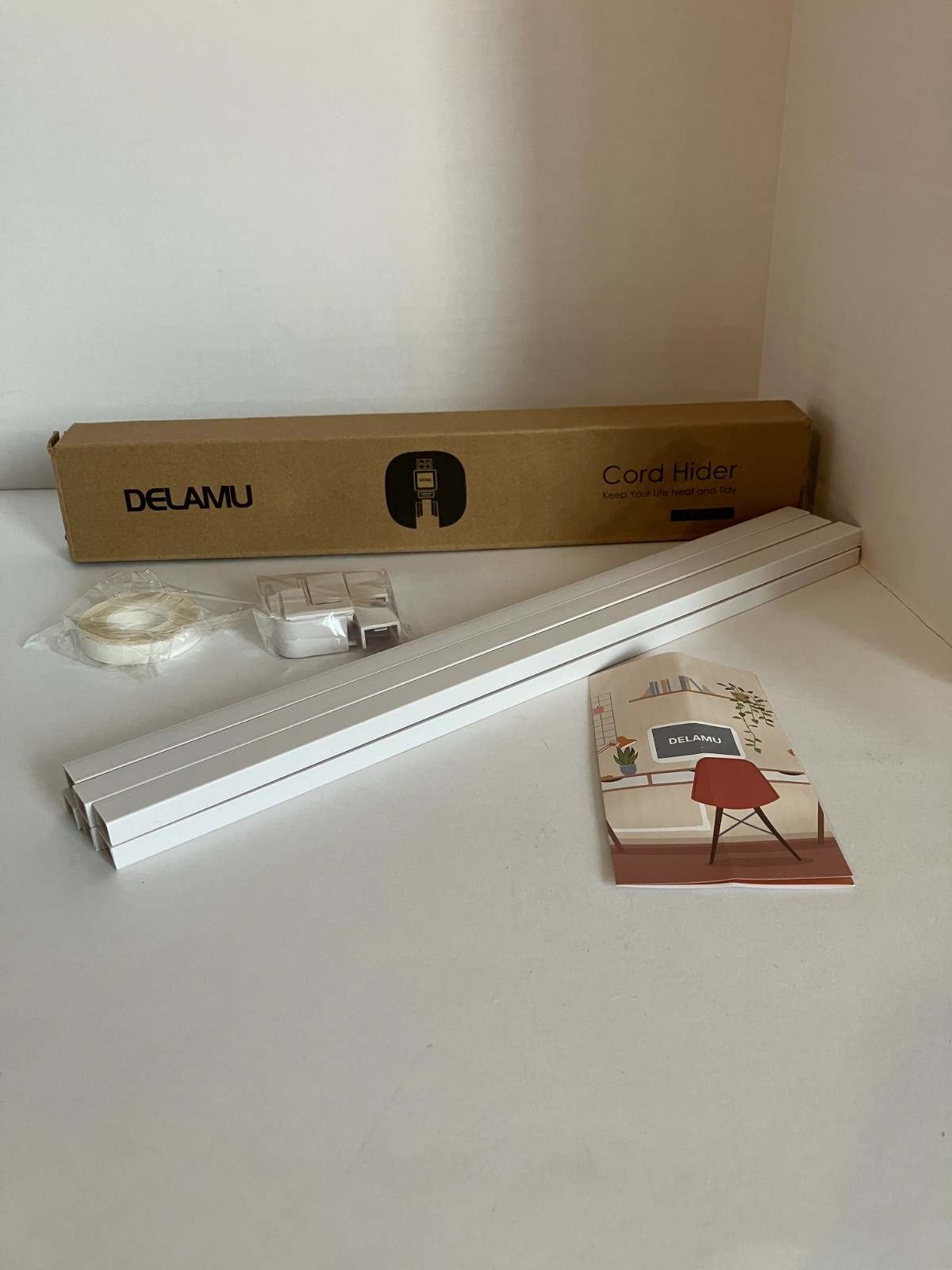 Delumu Cord Hider - 93" (6x15.in) Cord Covers for Wall Mounted TV Cable Hider