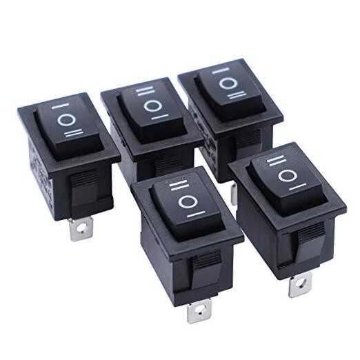 5pcs Momentary Rocker Switch (ON)-Off-(ON) Toggle Power Snap-in SPDT 3 Pin AC