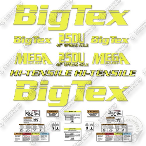 Fits BigTex 25DU Decal Kit Trailer - 7 YEAR OUTDOOR 3M VINYL!