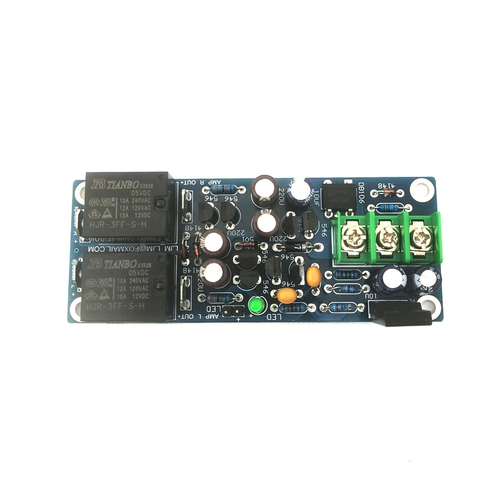 AC12V Dual-Channel Speaker Protection Board Finished Board With Black Relay