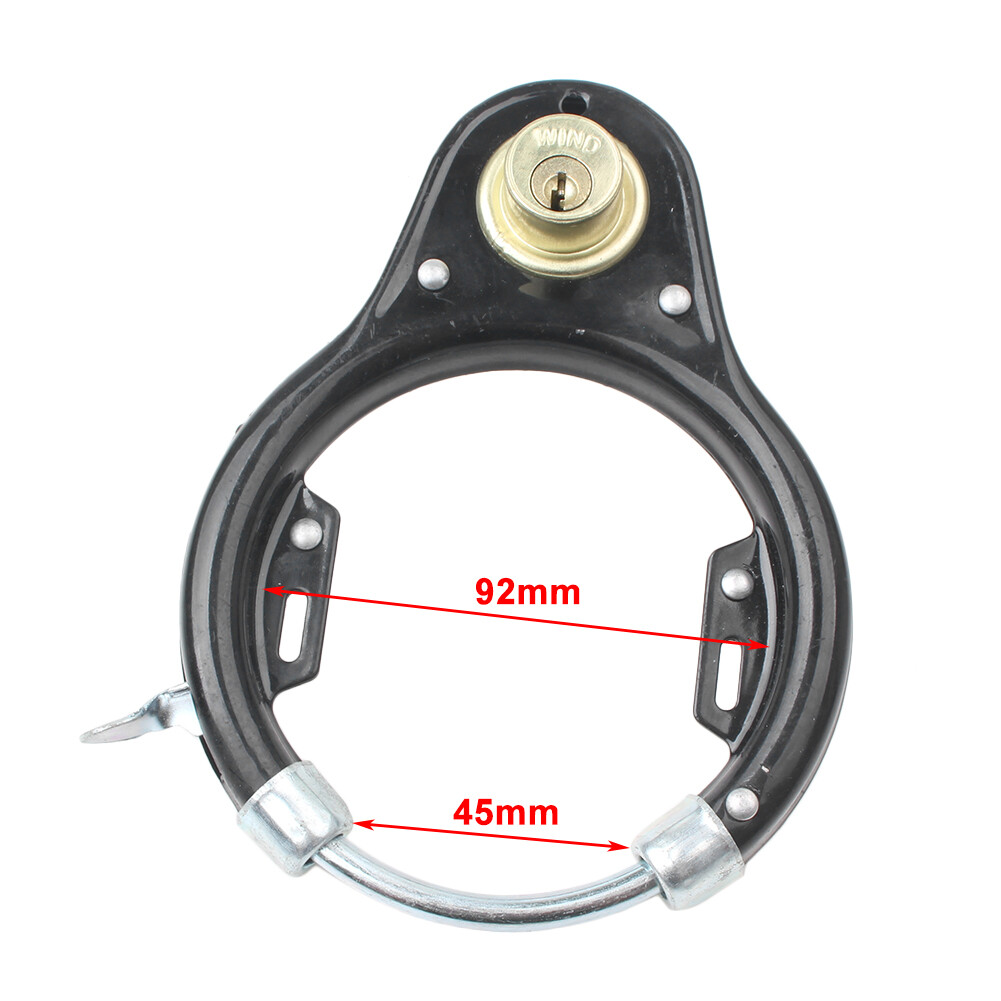 U-Lock Wheel Lock Set w/2 Keys For Vintage Bicycle Cycling Iron Black 220g USA