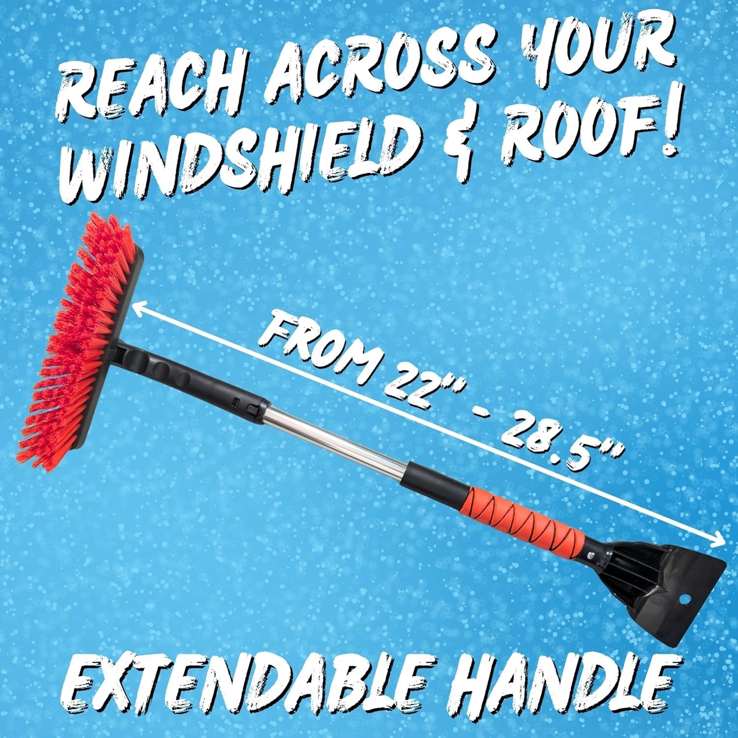 Heavy-Duty Ice Scraper with Snow Brush - Compact & Extended Design