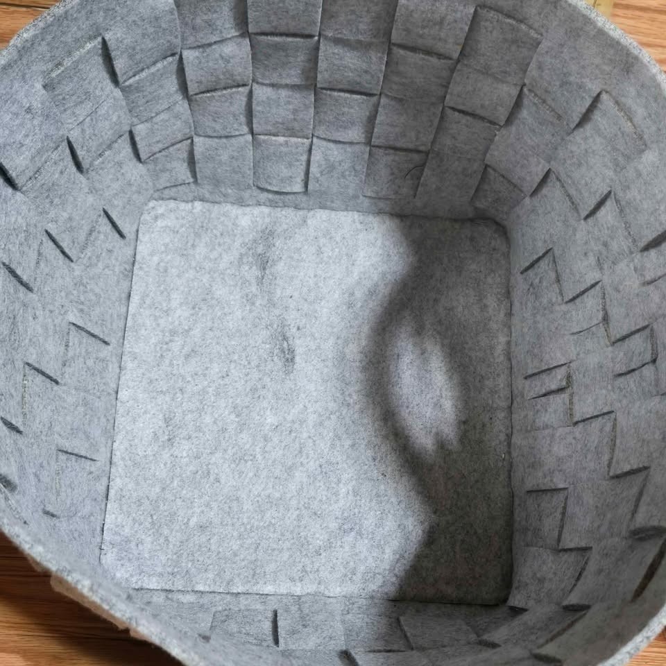 2 Hand Woven Hand Sewn Felt Baskets [SH]