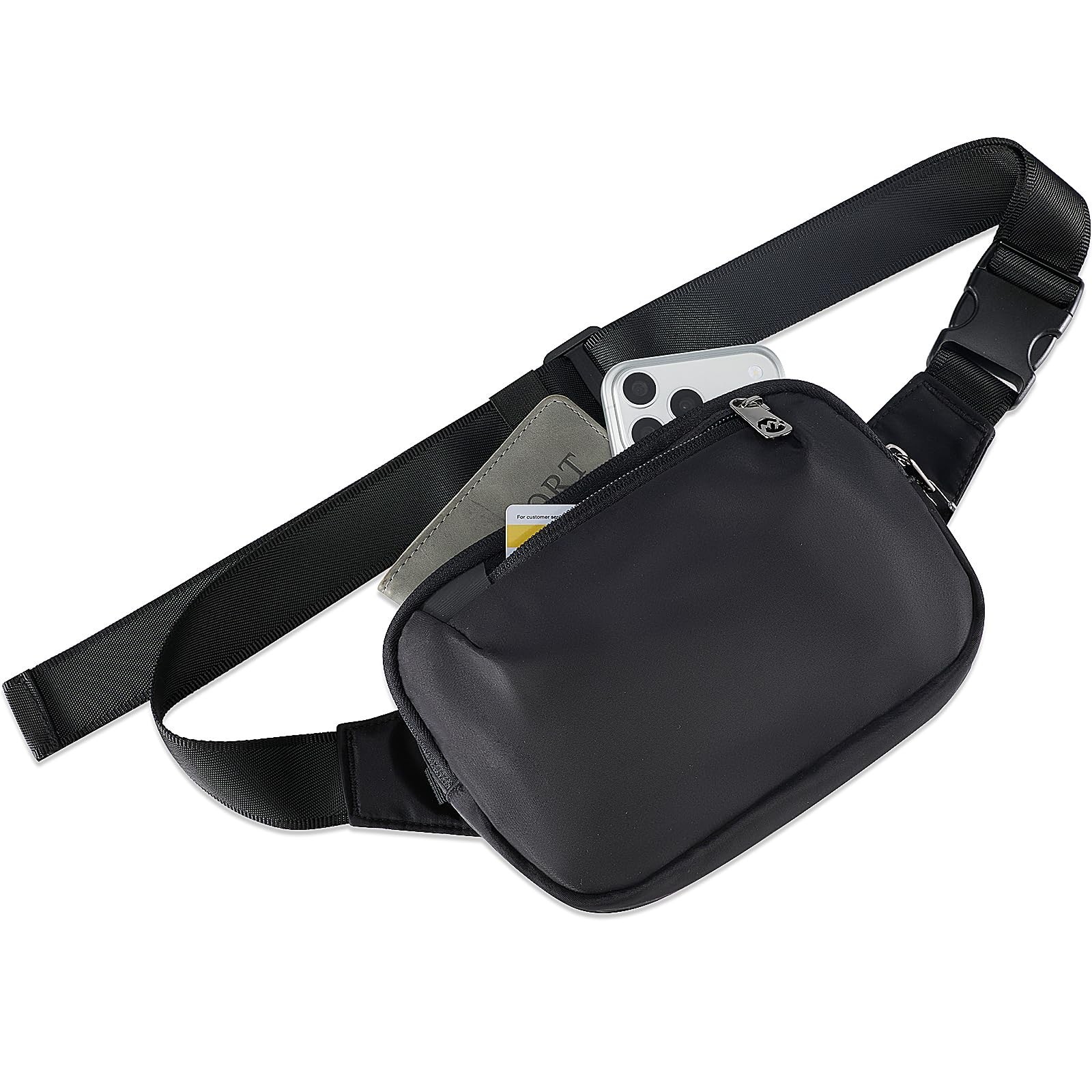 MAXTOP Black Fanny Pack for Men Women Water Resistant Crossbody Bags for Wome...