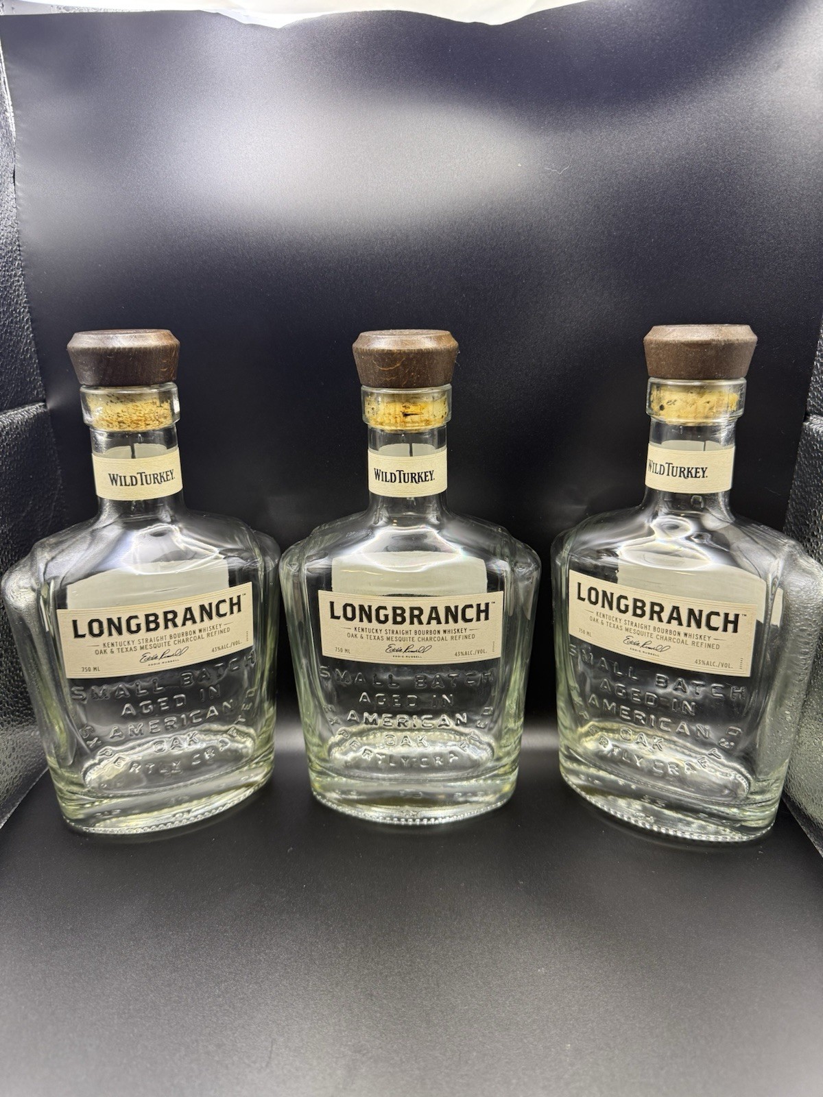 Wild Turkey Longbranch Kentucky Bourbon Empty Bottles SET OF 3