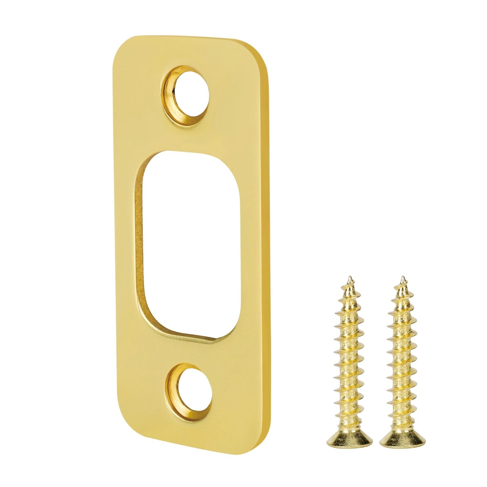 Deadbolt Strike Plate, Round Corner, Solid Stainless Steel, 1" X 2 1/4“, H