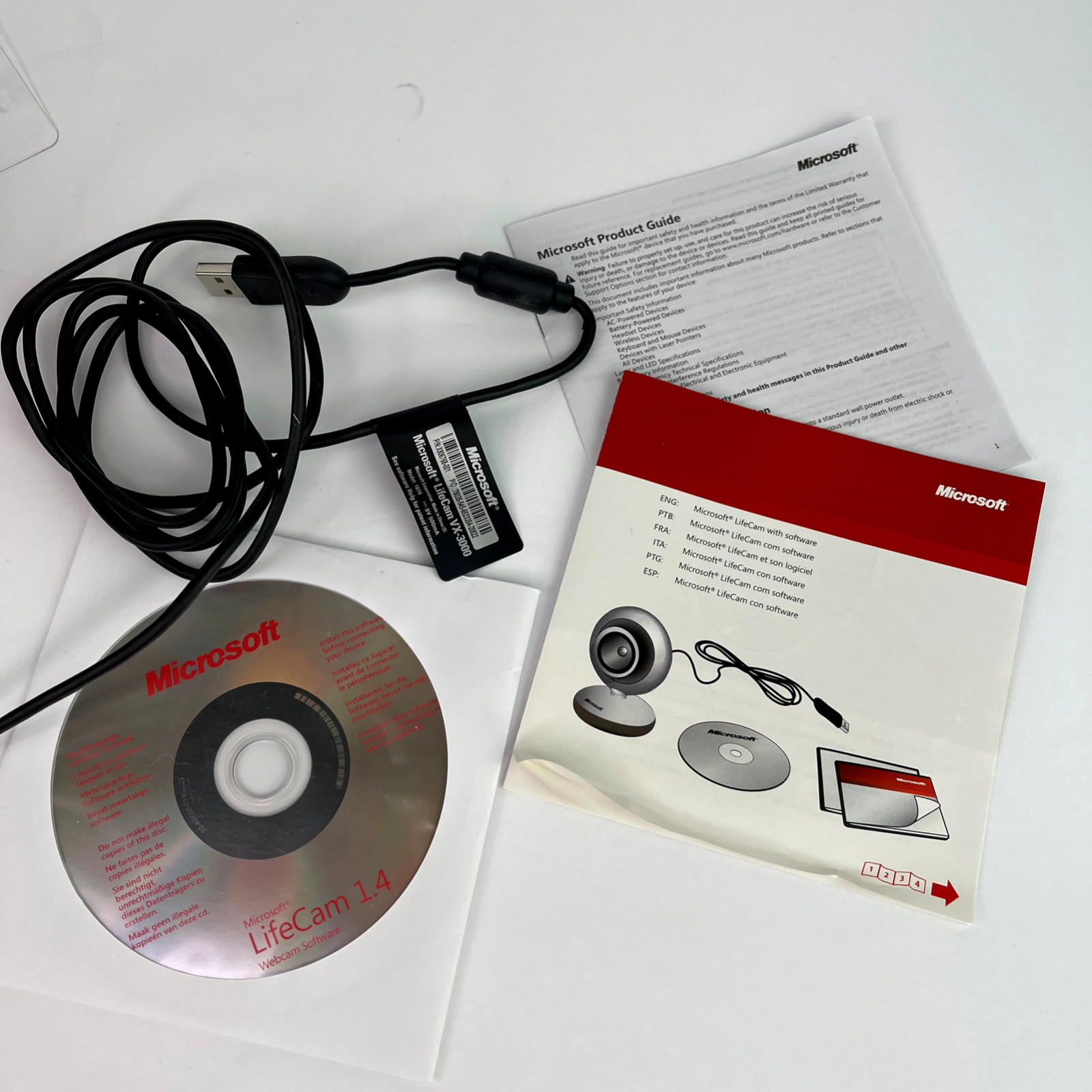 Microsoft LifeCam VX-3000 USB Webcam Windows Live Messenger PC Pre-owned