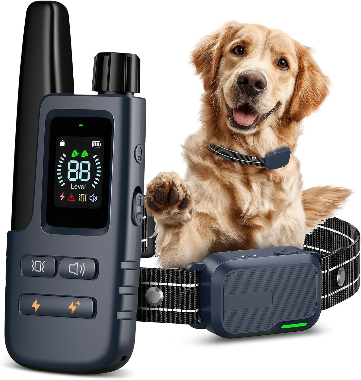Dog Training Collar Remote 4200FT Waterproof Rechargeable Shock Collar Blue