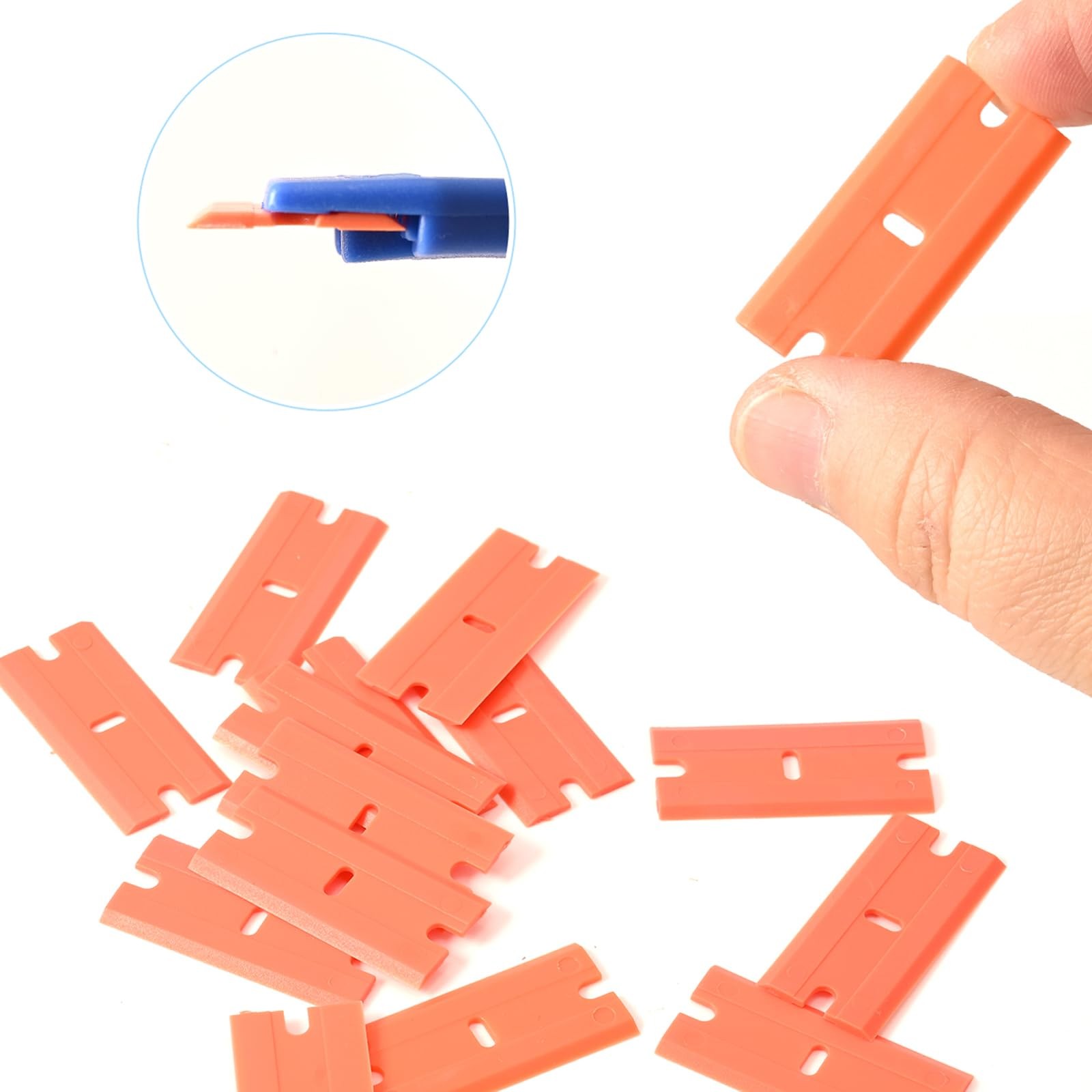 Double Edged Plastic Blades, 300 PCS Replacement Blades Fit for Plastic Scrap...