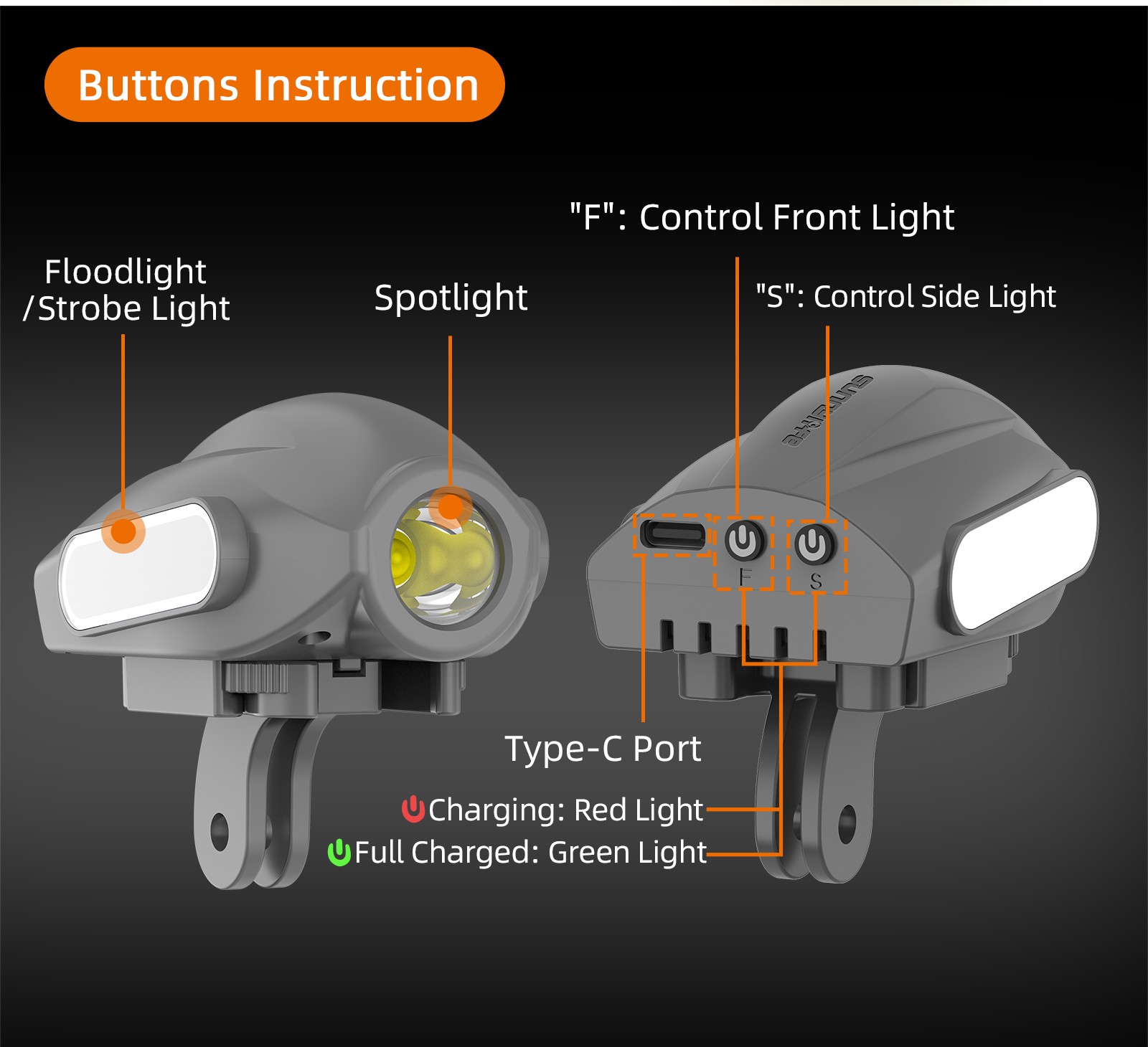 Searchlight Mount Holder w/ Light Lamp Set For DJI Mini 4 Pro Drone Accessories