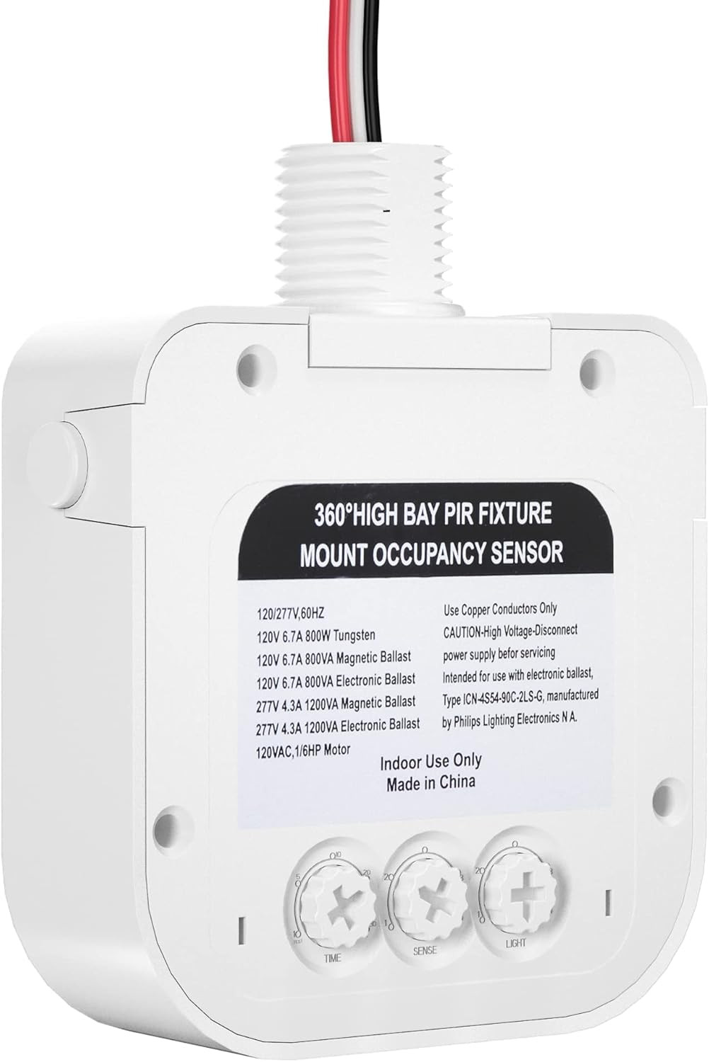 Single Pack Ceiling Occupancy Motion Sensor, Passive Infrared Technology, High B
