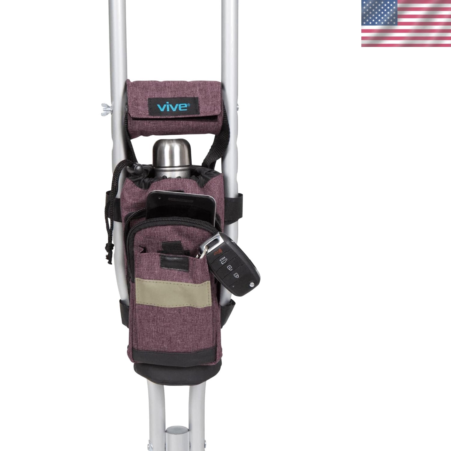 Crutch Accessories Bag - Pouch for Crutches - Accessory Storage Carry | Kit f...