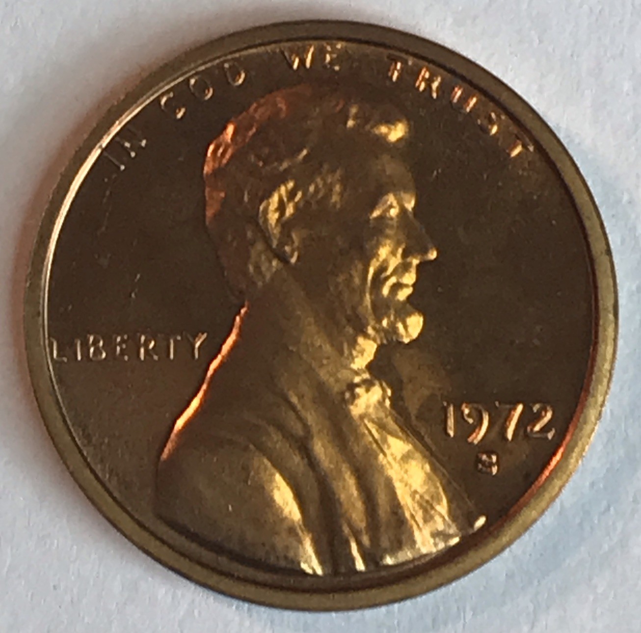 1972-S PROOF LINCOLN MEMORIAL CENT (IMPAIRED).