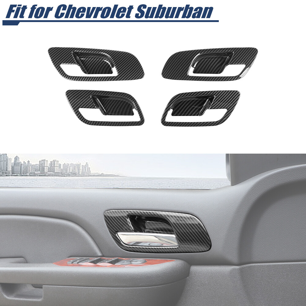 Carbon Fiber Interior Door Handle Bowl Trim Cover Decor For Suburban Tahoe 07-13