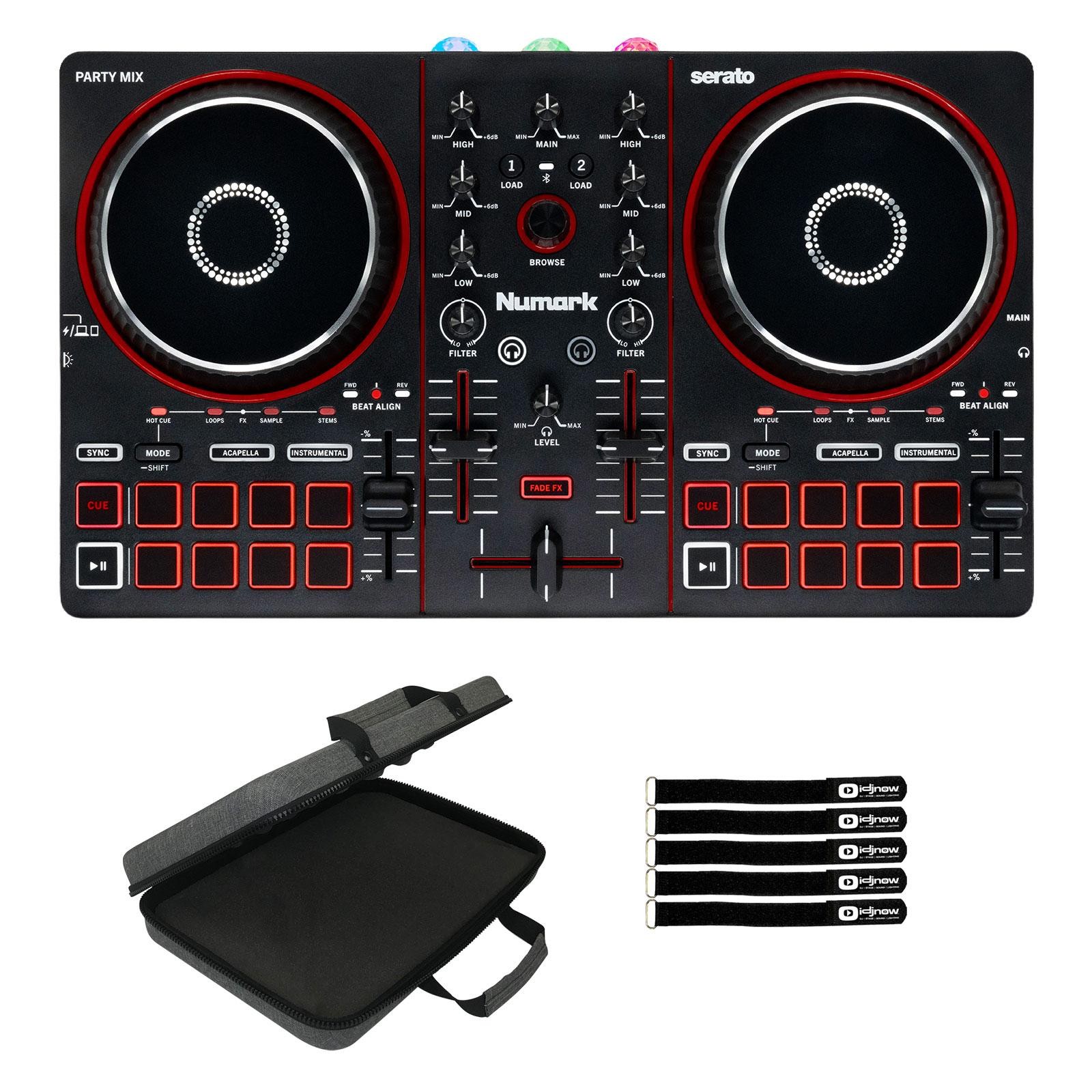 Numark Party Mix III 2 Channel Deck DJ Controller w Built-In Light Show & Case