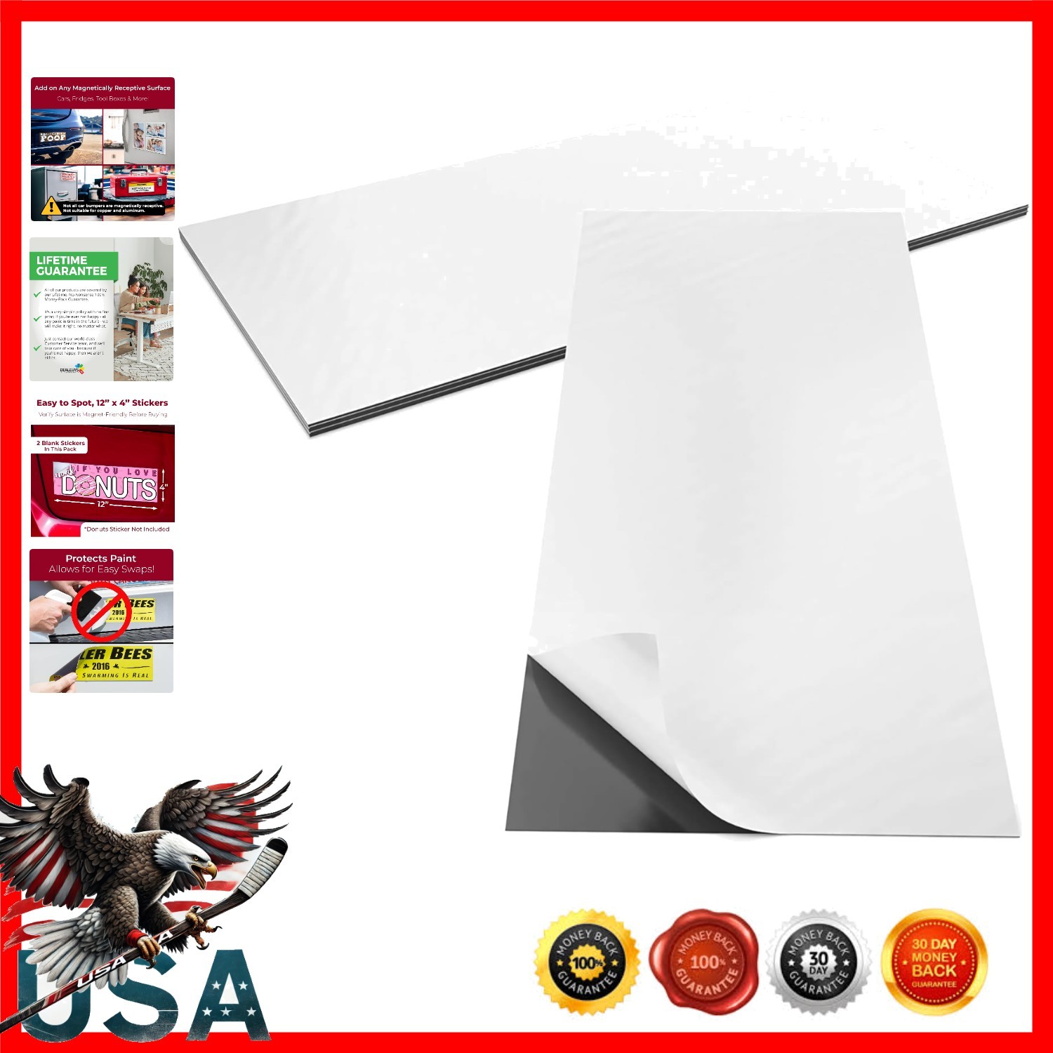 2 Pack 4x12in Magnetizing Strips - Protect Surfaces While Switching Decals