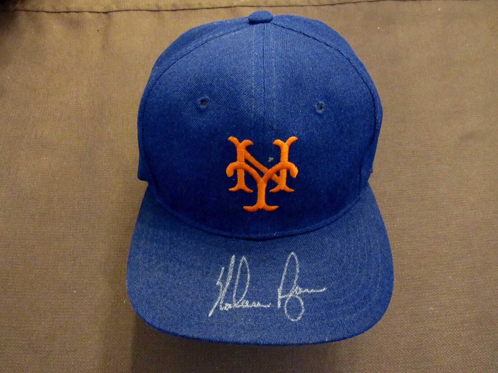 NOLAN RYAN 1969 WSC METS PITCHER HOF SIGNED AUTO VINTAGE PRO WOOL HAT CAP NSAN