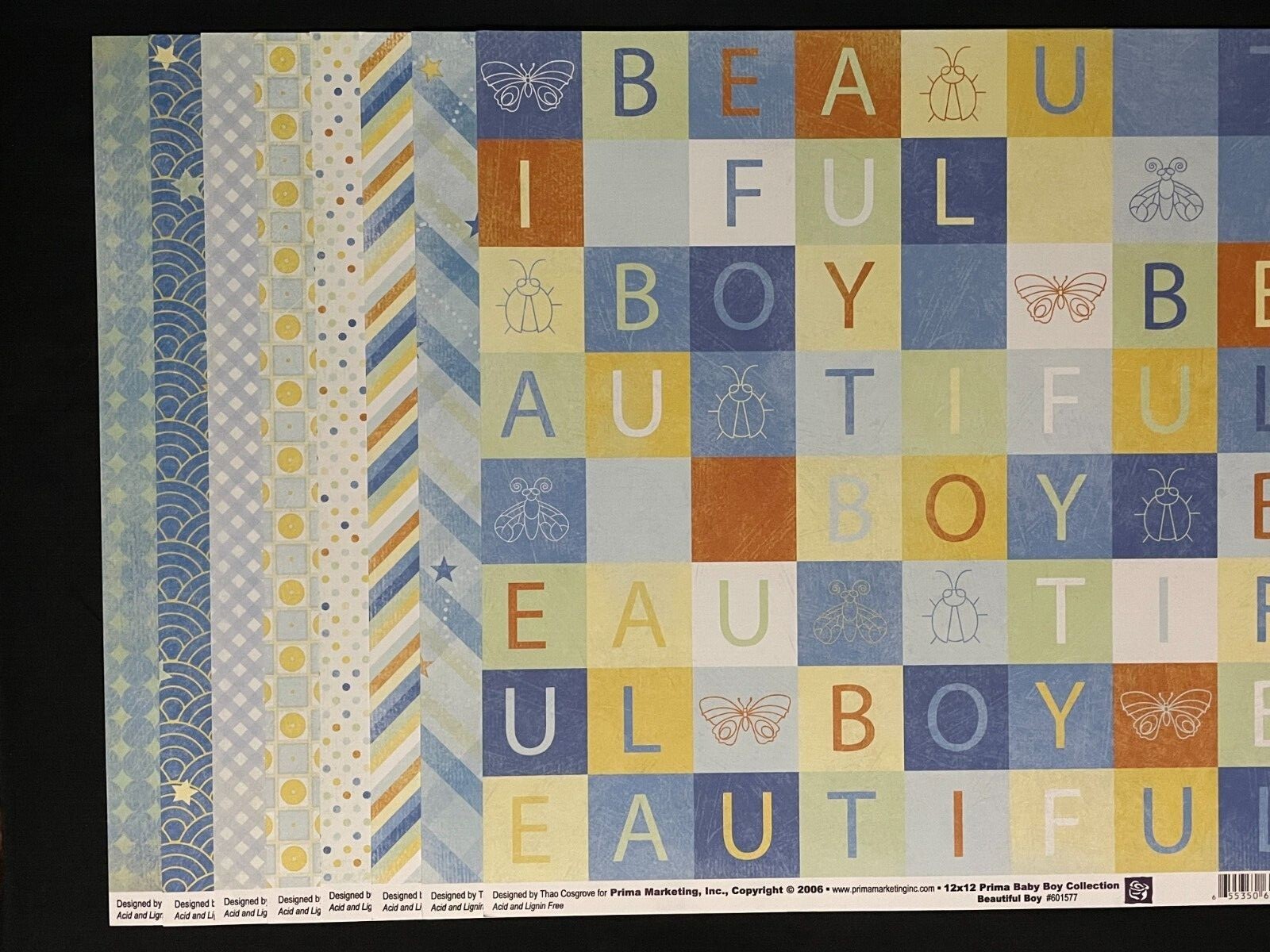 PRIMA "BABY BOY'' 12X12 DS HEAVY PAPER