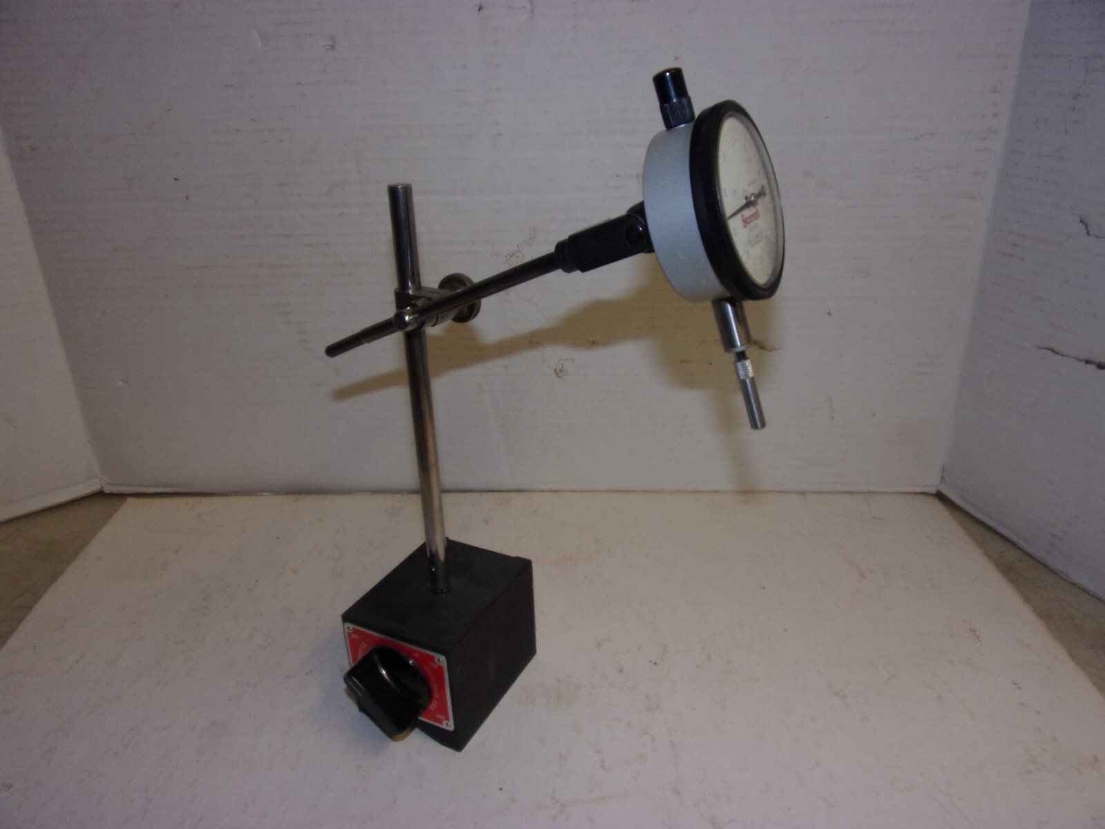 STARRETT #659 Magnetic Base & Post Assembly w/#25-145 Dial Indicator  Used