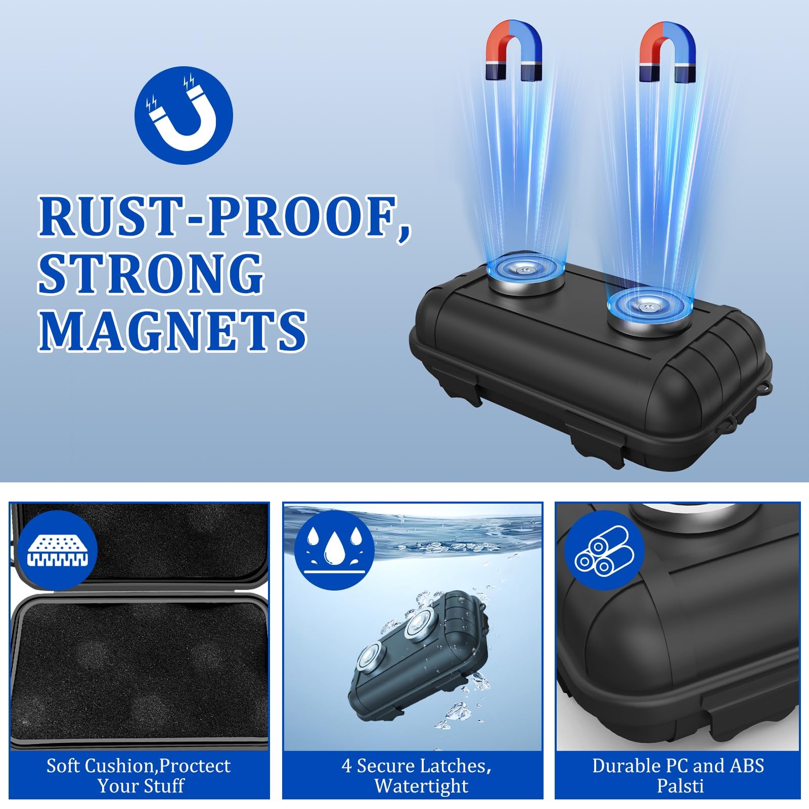 Magnetic Key Box, Holder Under Car, Hide a Standard, 1 Pack