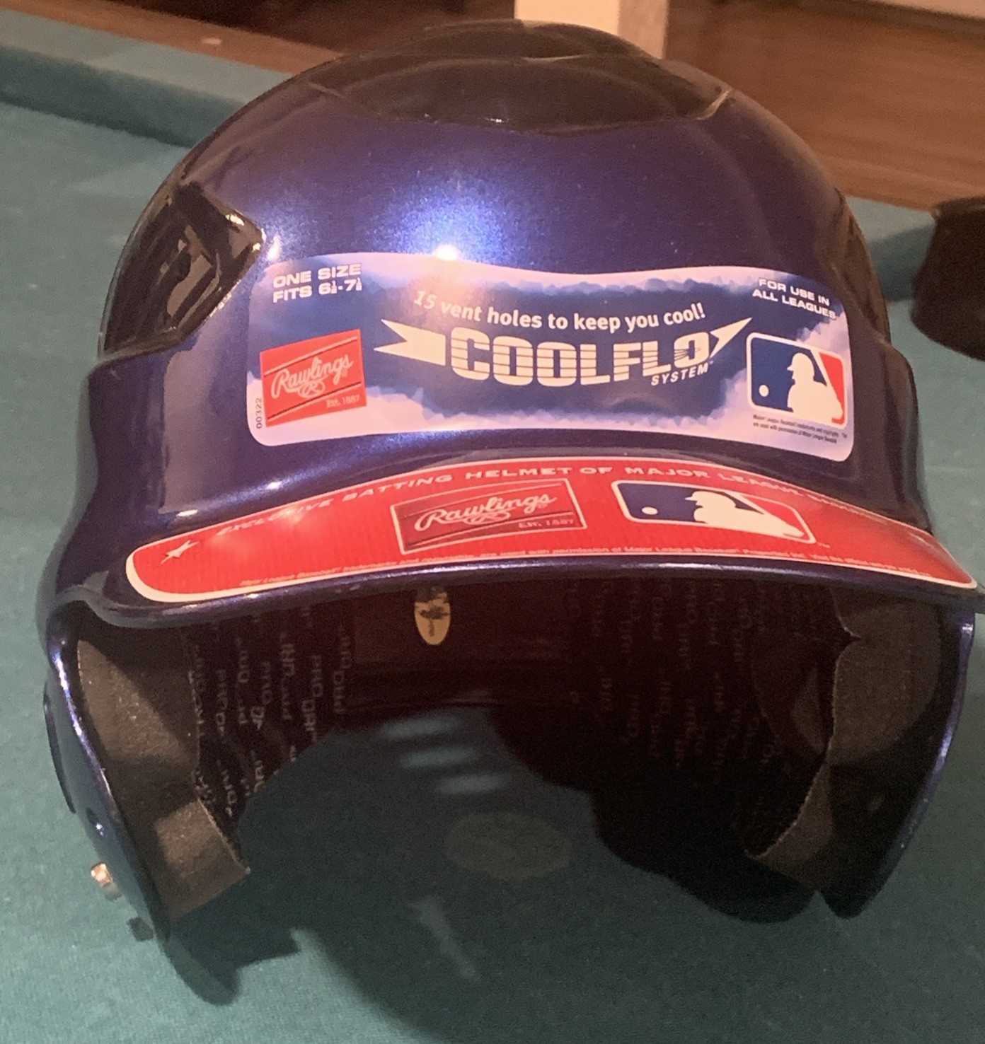 Rawlings Baseball Batting Helmet 6 1/2" to 7 1/2" Senior Helmet Blue Black
