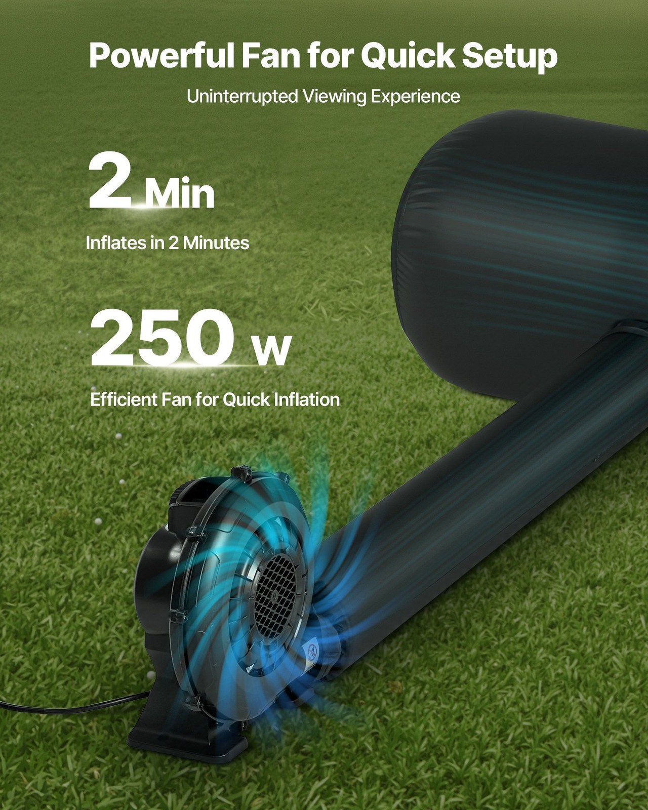 20FT Universal Inflatable Screen 250W Air Pump Suitable for All Projectors