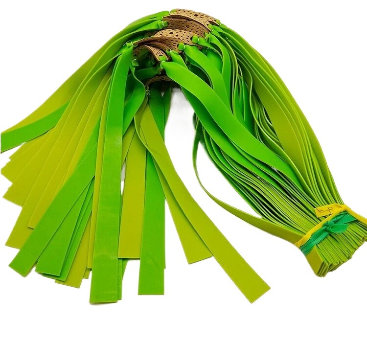 120Pcs Green Flat Rubber Bands for Slingshot Catapult Slingbow Archery Hunting