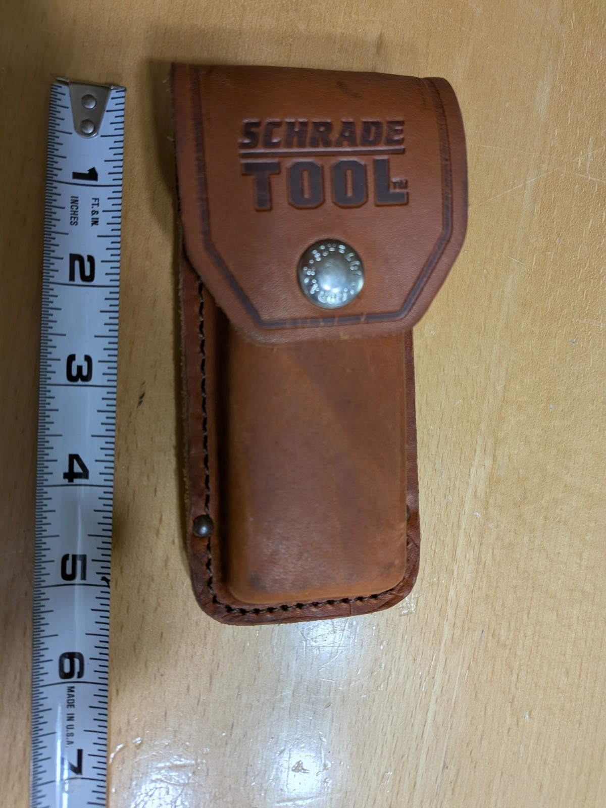 New Schrade Tool Brown Leather Sheath (No Knife)