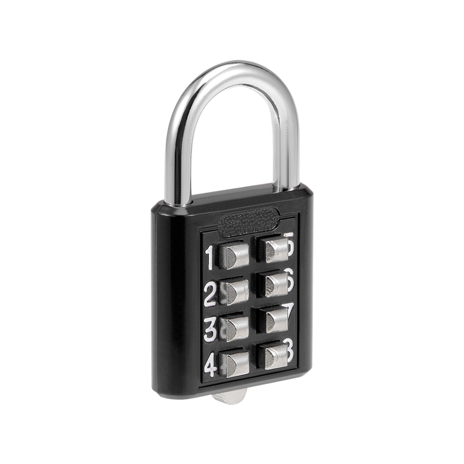 8 Digit Combination Padlock Zinc Alloy Padlock Push Button Lock 5mm Black