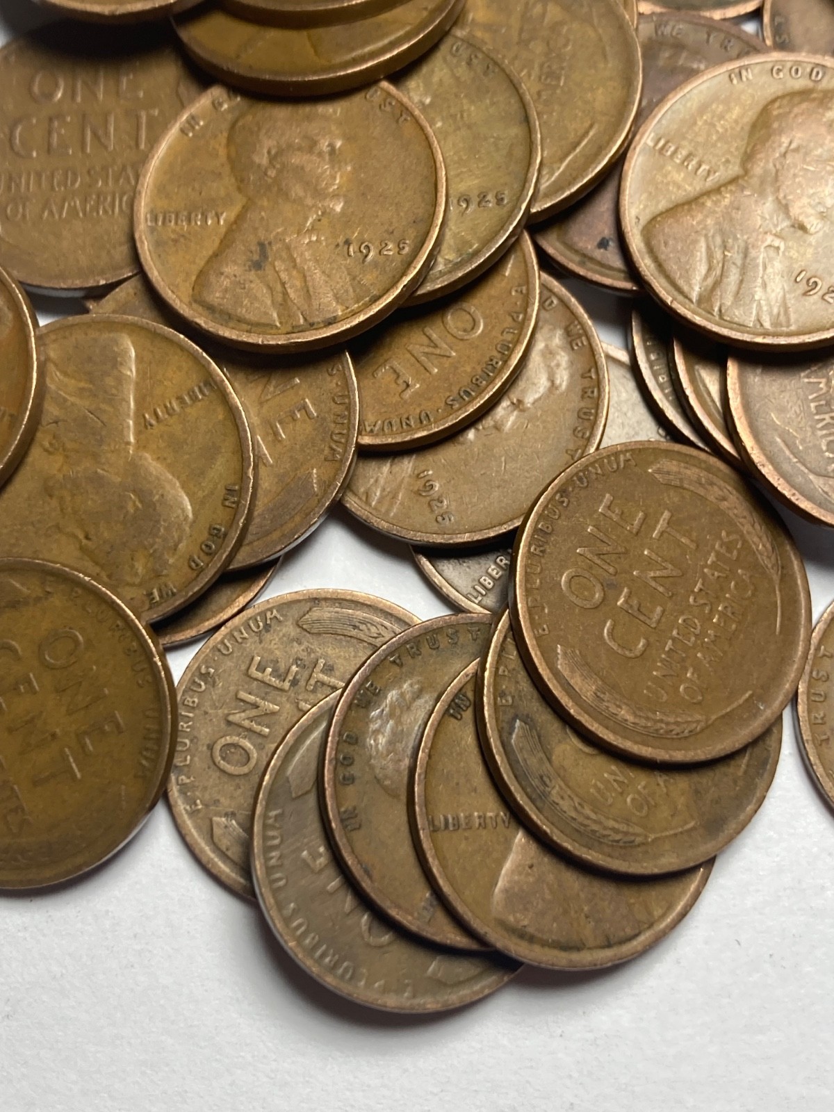 1925 (P) LINCOLN WHEAT CENT ROLL, 50 nice coins