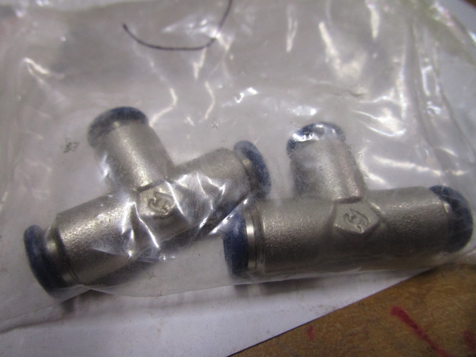 1/4" Tube Nickel Plated Brass Push-to-Connect Union Tee QTY 2