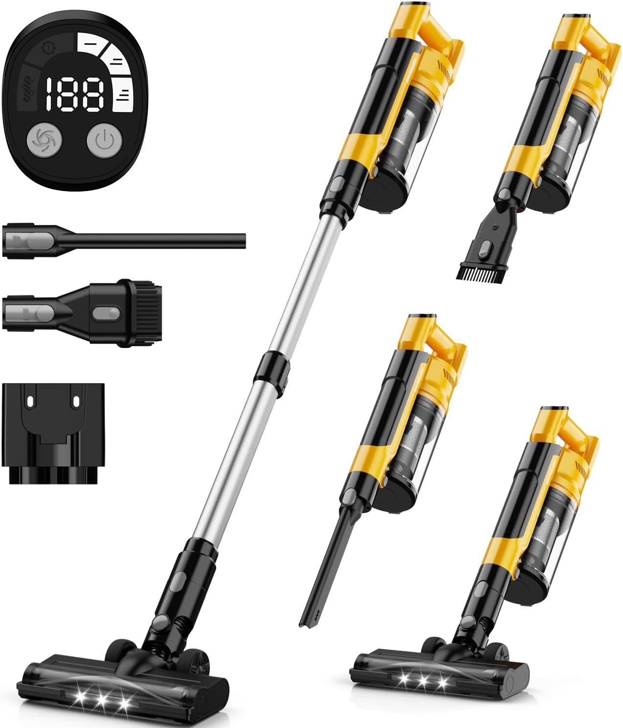 350W Cordless Vacuum Cleaner for Dewalt 20V Battery, 35Kpa Brushless Lightweight