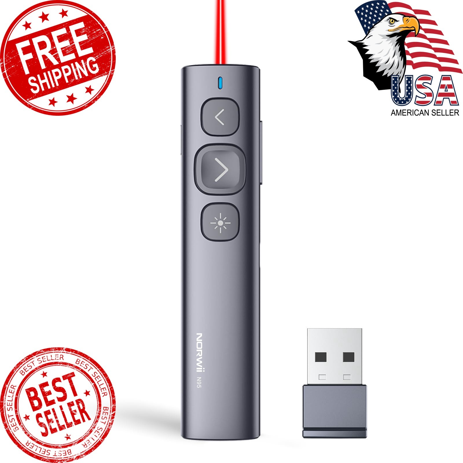 Norwii Red Light USB-A Clicker