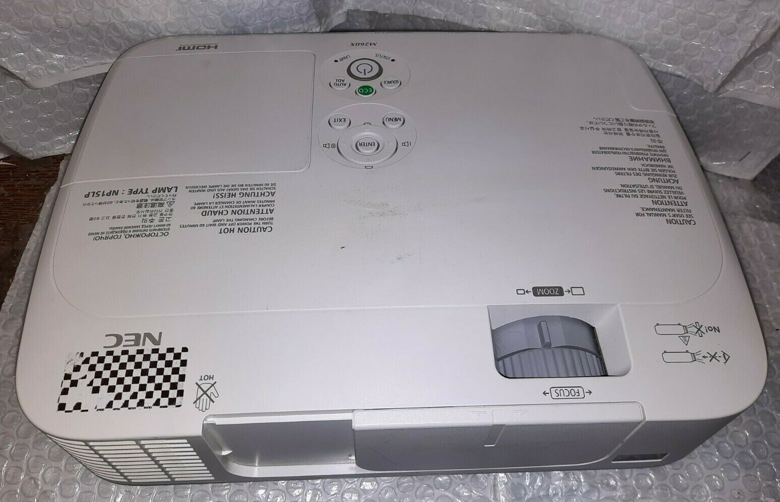 NEC M260X HDMI Projector 97% Lamp Life Left