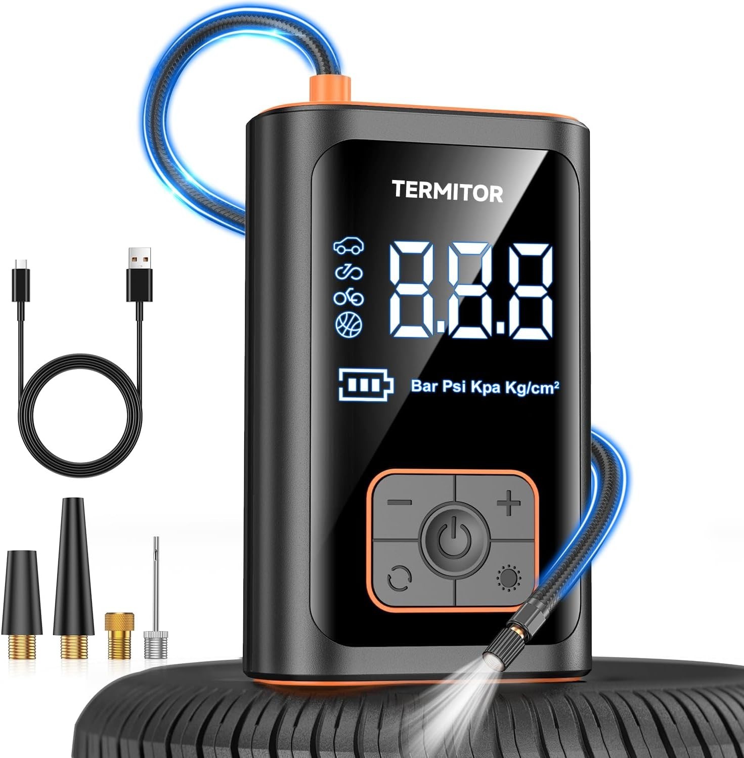 Tire Inflator Portable Air Compressor 150PSI Cordless Air Pump for Car
