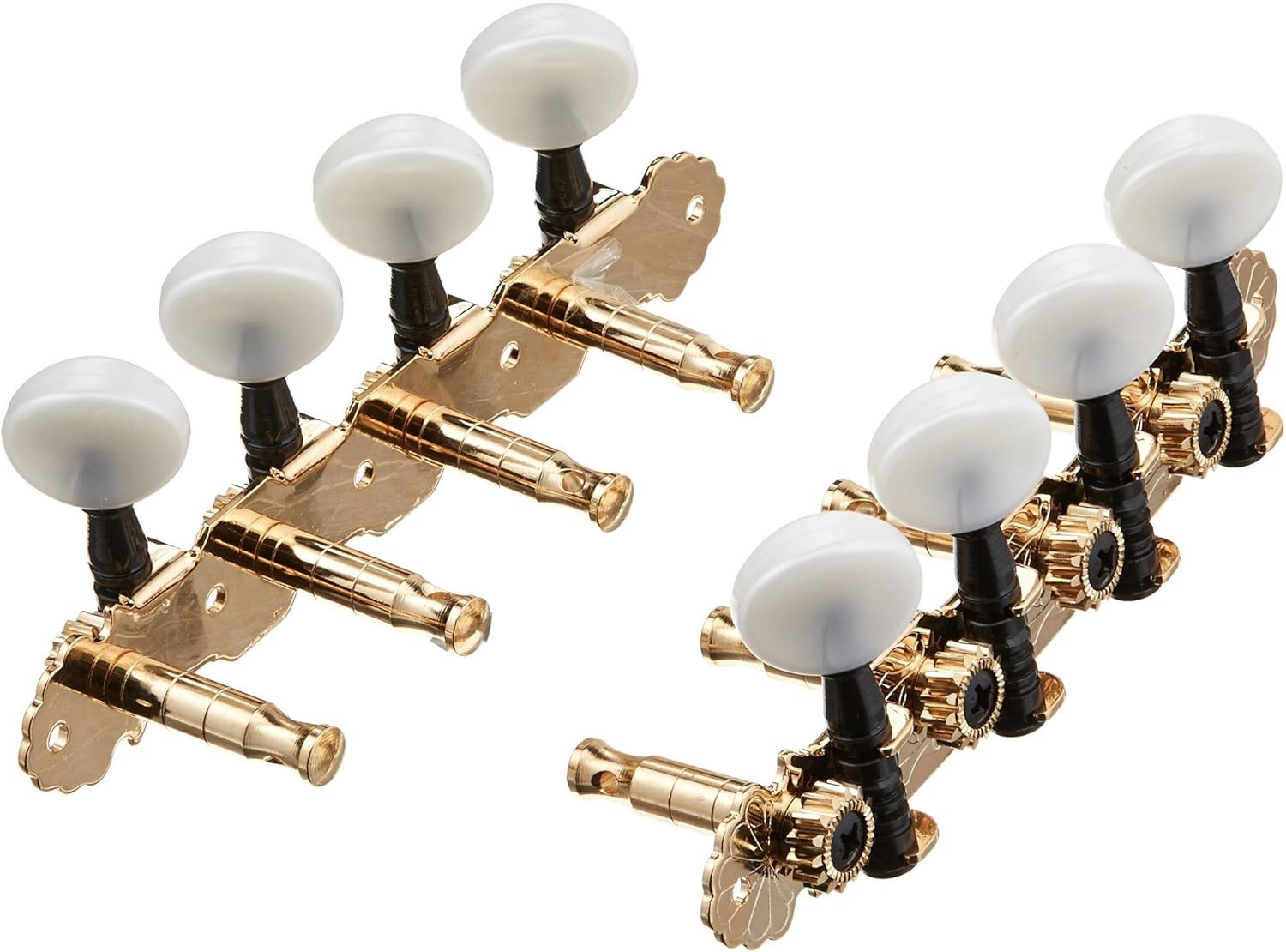 PING DLX GOLD/BLACK MANDOLIN PRECISION TUNING MACHINES w/PEARLOID BUTTONS P2696