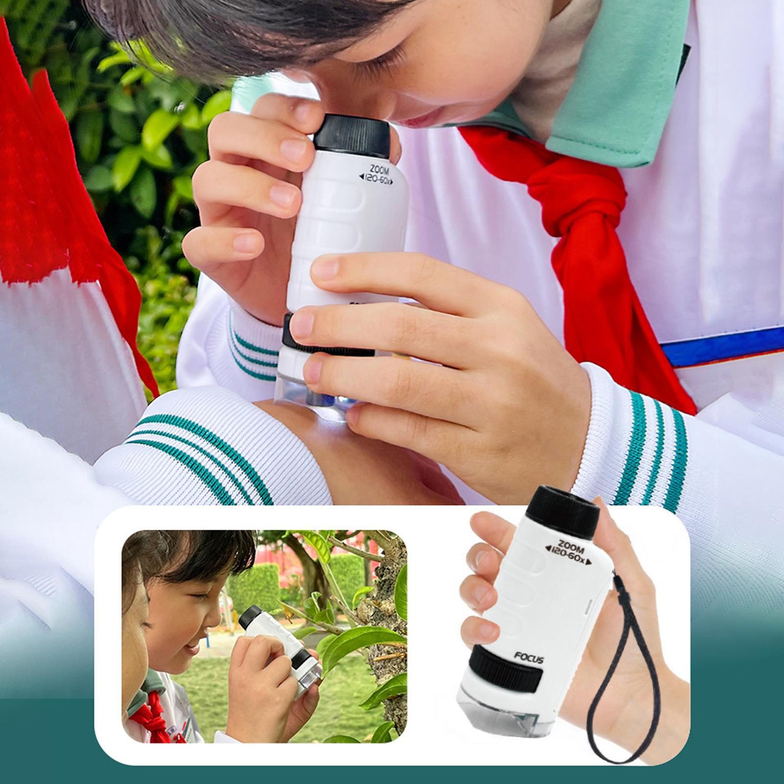 Mini Microscope For Kids Microscope For Child LED Lighted Pocket Microscope