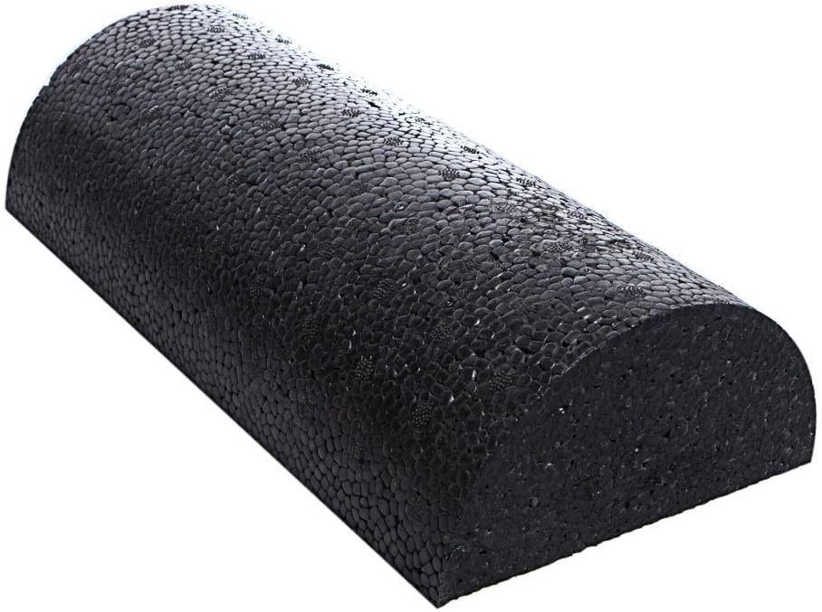 Black High Density Foam Rollers - Extra Firm - 6" x 12" HALF Round (Semi-Circle)