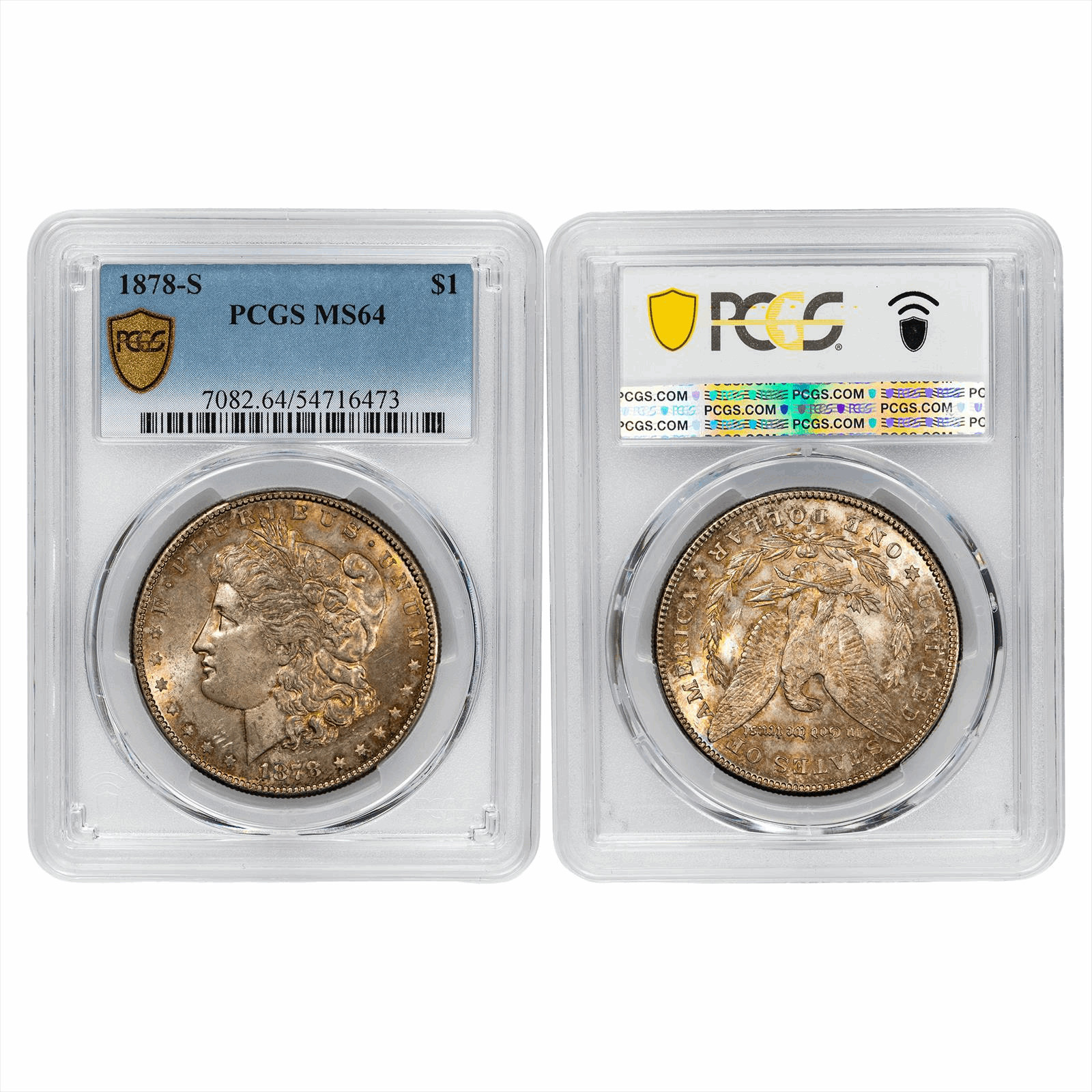 1878S Morgan Silver Dollar $1 PCGS MS 64