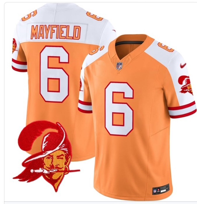 Baker Mayfield #6 Bucs Men's Fashion Alt Creamcicle Replica Jersey