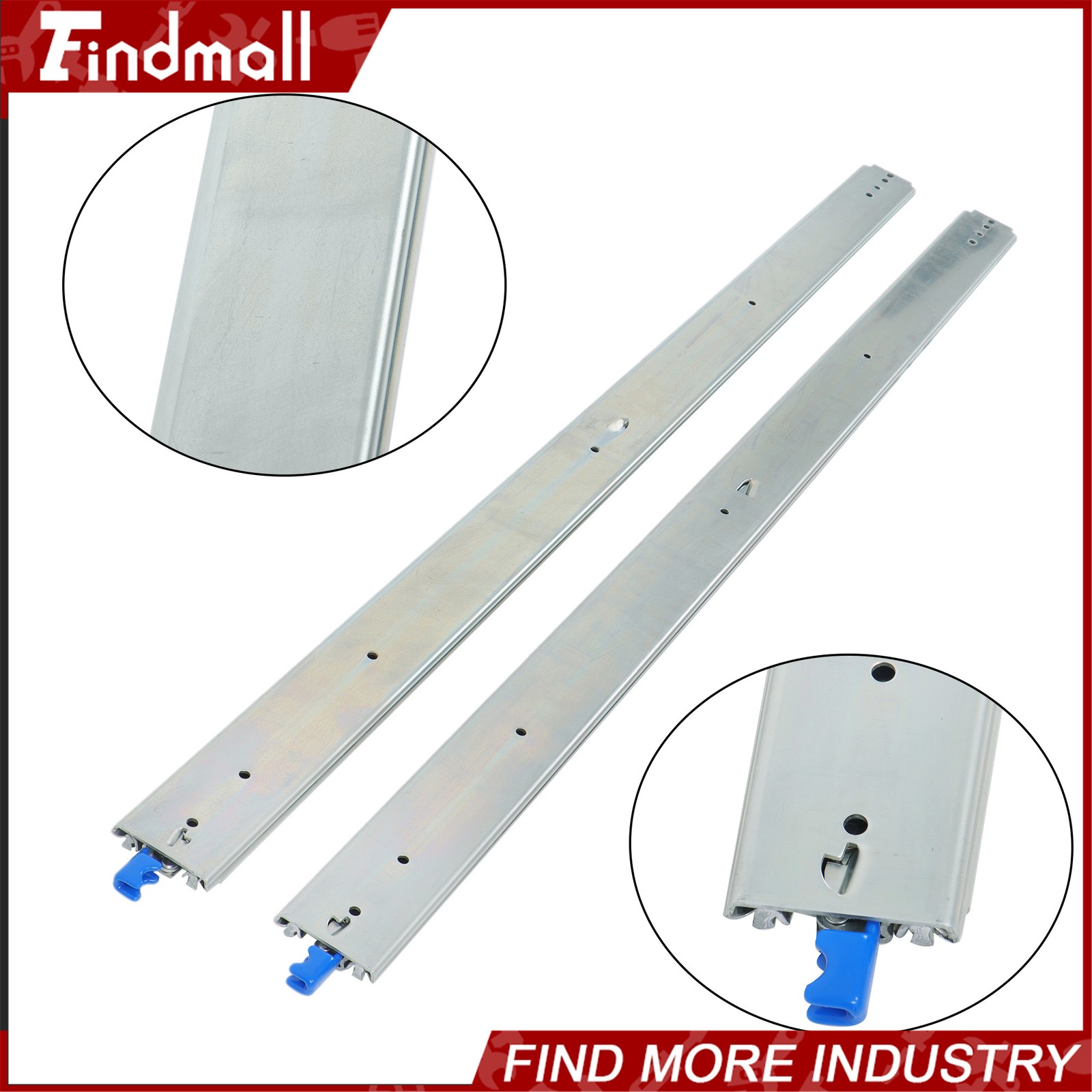 Findmall Heavy Duty 56" Drawer Slides w/Lock 500lb - Full Extension Ball Bearing