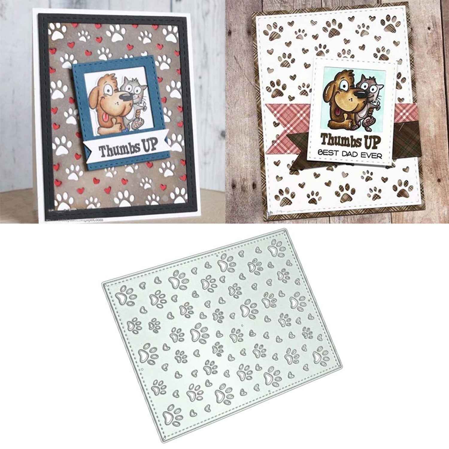 Paw Prints Background Metal Die Cuts,Cutting Dies for Card Making Clearance,E...
