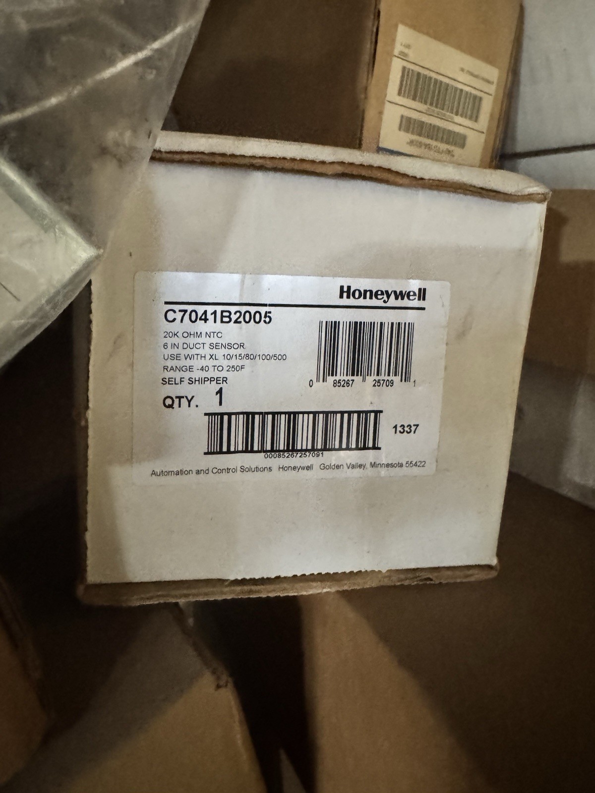 🤠 NEW HONEYWELL 6" DUCT TEMPERATURE SENSOR 20K OHM NTC C7041B2005