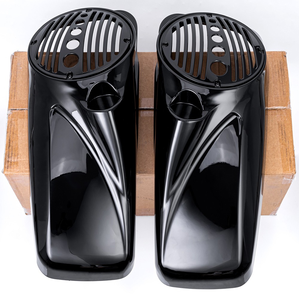 8'' Saddlebag Speaker Lids For Harley 2014-25 Street Road Glide Vivid Black Pair
