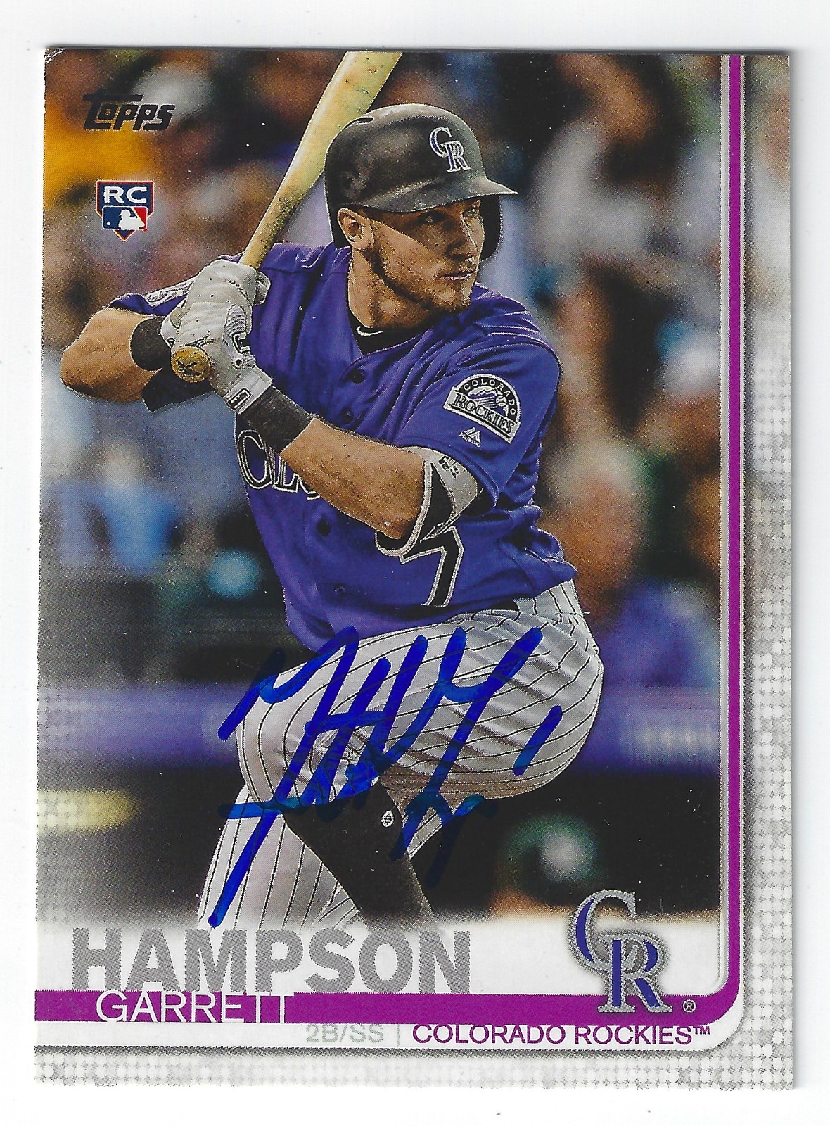 GARRETT HAMPSON COLORADO ROCKIES SIGNED CARD CARDINALS REDS ROYALS DIAMONDBACKS