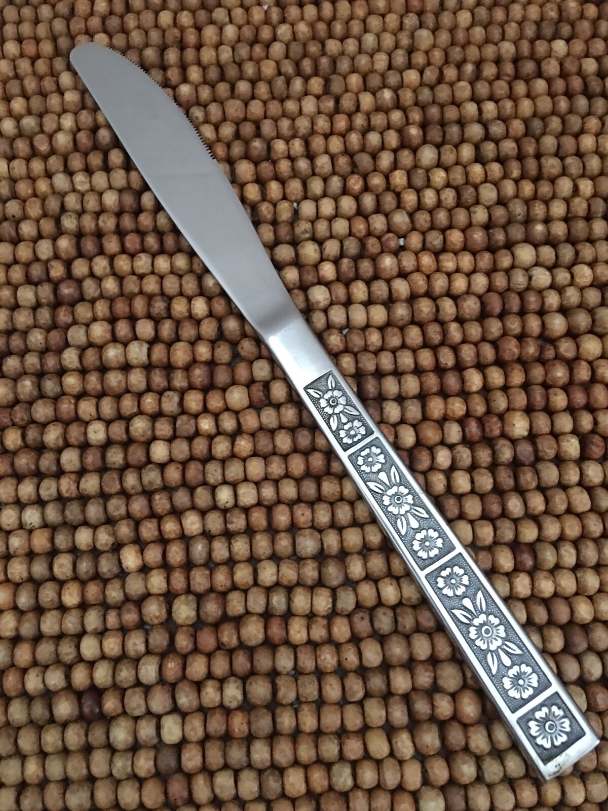 IIC Imperial SERTA Stainless Floral Black Accent DINNER KNIFE 8 3/8”